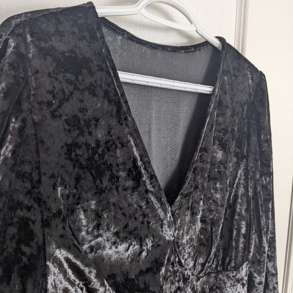 Crushed velour dress Black large - Picture 7 of 10